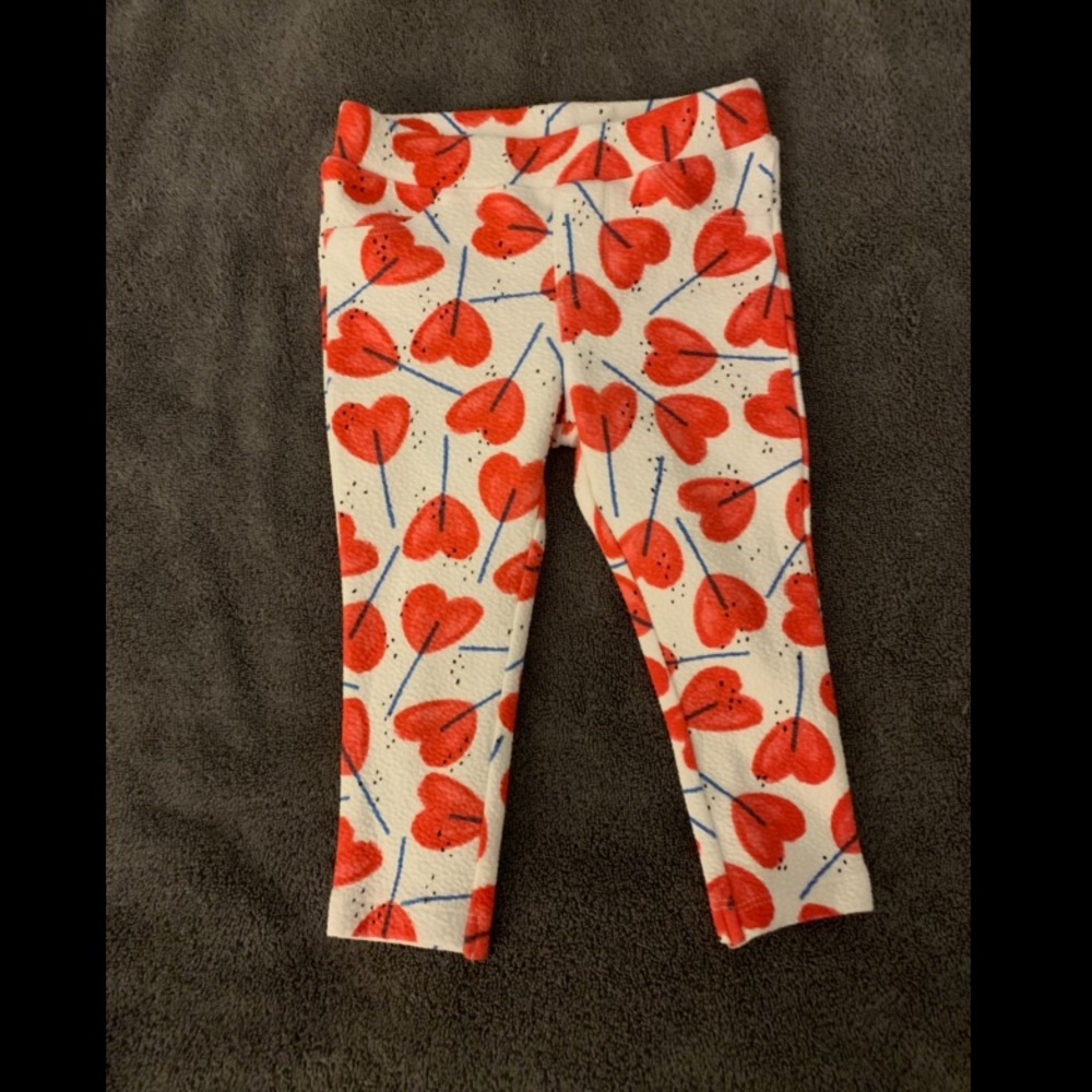 Catimini heart lollipop print leggings- new w tags